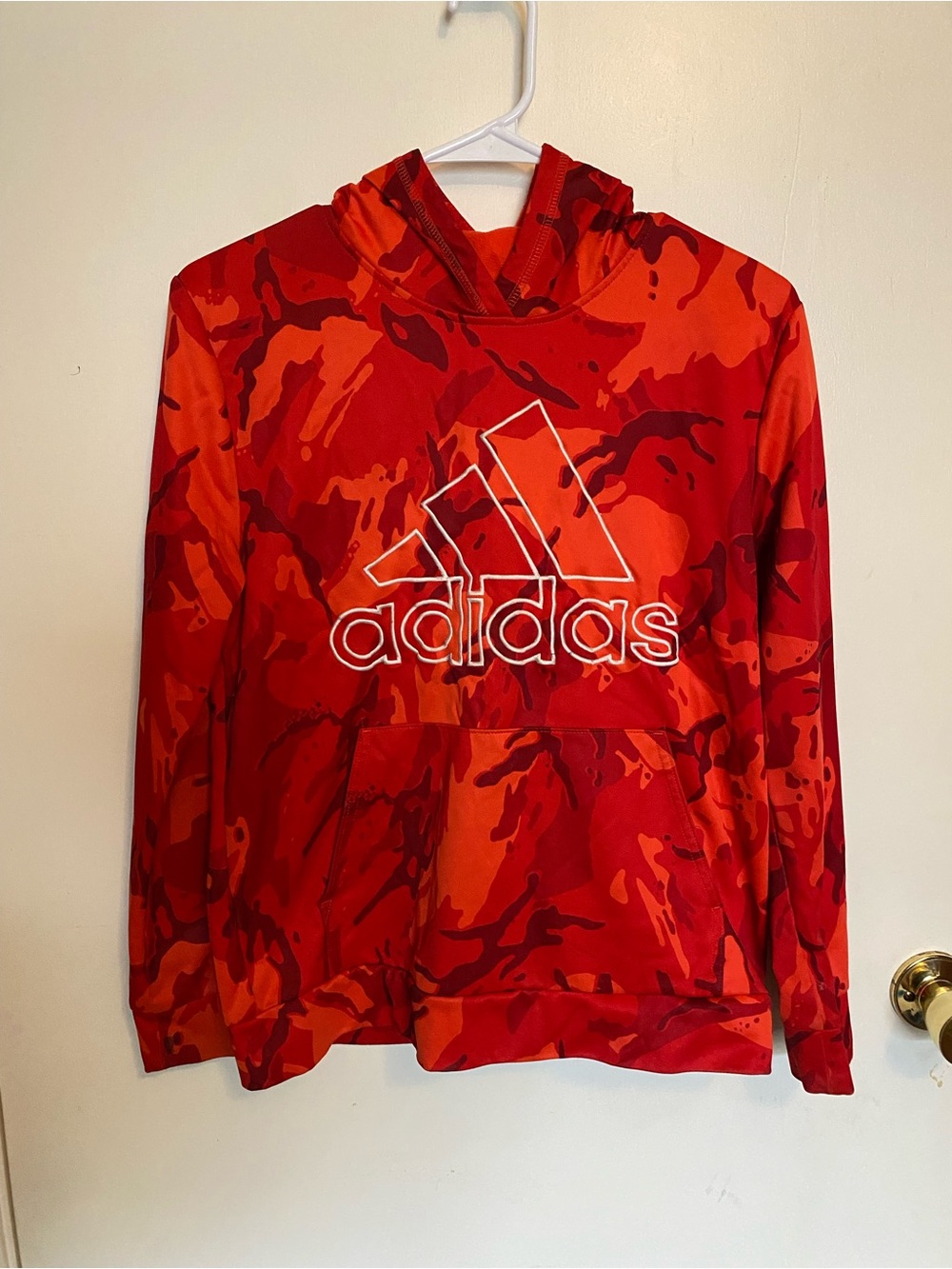 adidas Kids Red Camo Hoodie